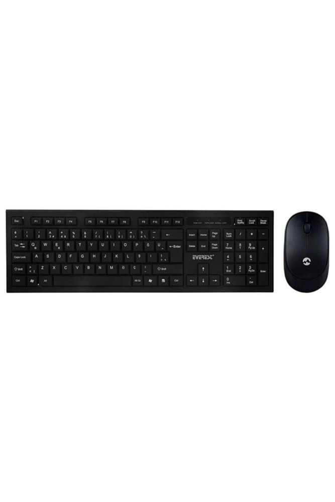 Km-6121 Siyah Kablosuz Q Slim Klavye ve Mouse Set