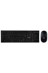 Km-6121 Siyah Kablosuz Q Slim Klavye ve Mouse Set