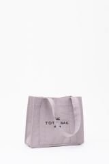 Gri U45 Çıt Çıt Kapatmalı The Tote Bag Işlemeli Kanvas Kumaş Günlük Kadın Kol Ve Omuz Çantası 25x30
