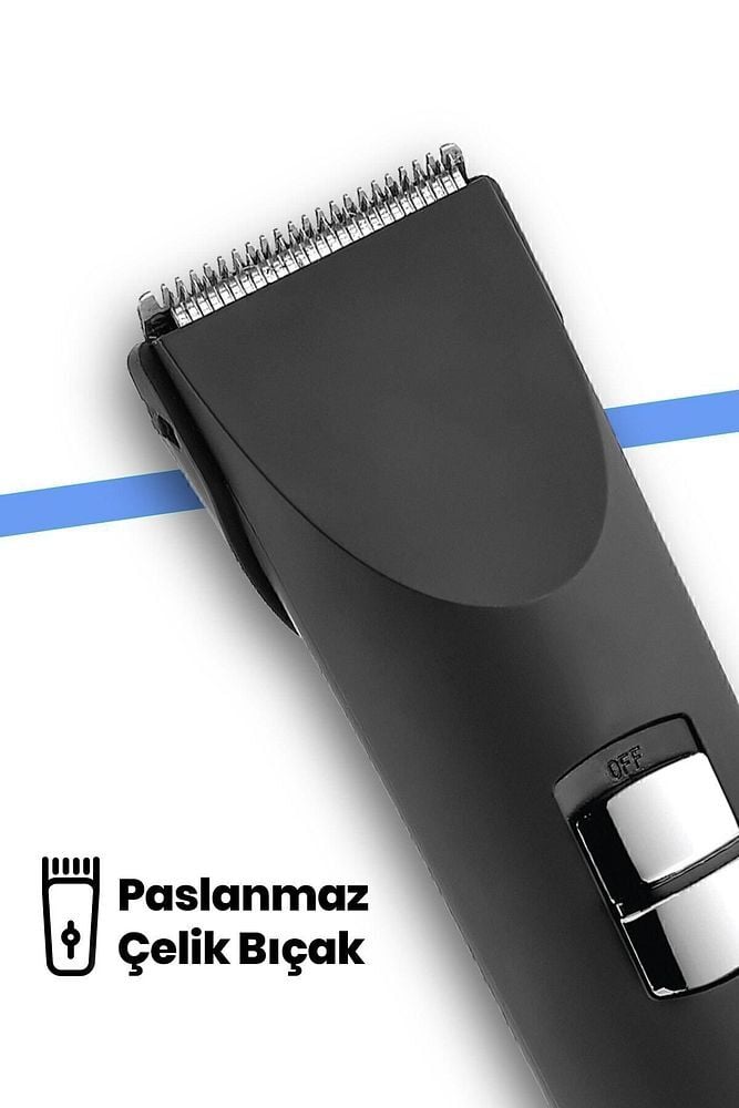Rio Paslanmaz Çelik Ayarlanabilir Şarjlı Kablolu Kablosuz Saç Sakal Şekillendirici Kesme Makinesi