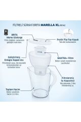 Marella XL 3 Filtreli Su Arıtma Sürahisi - Beyaz