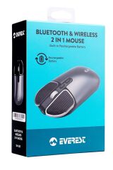 Sm-620 2in1 Bluetooth 2,4ghz Şarjlı Metalik Gri Süper Sessiz Mobil-tv-pc Destekli Kablosuz Mouse