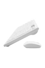 KM-6121 USB Kablosuz Beyaz Slim Standart Q Klavye ve Mouse Set