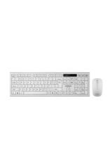 KM-6121 USB Kablosuz Beyaz Slim Standart Q Klavye ve Mouse Set