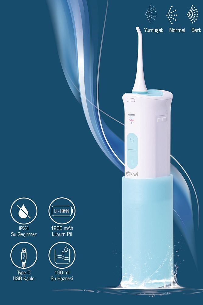Ktb-6050 Taşınabilir Ağız Duşu Şarj Edilebilir Diş Protez Bakım Ve Ağız Duşu-Mavi