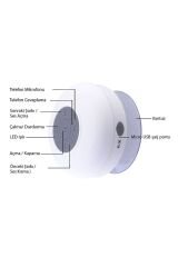 Su Geçirmez Mini Bluetooth Duş Hoparlörü (BEYAZ)