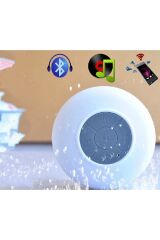 Su Geçirmez Mini Bluetooth Duş Hoparlörü (BEYAZ)