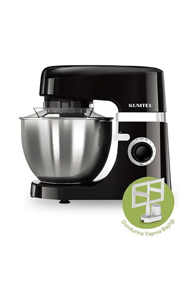 Siyah Hamur Yoğurma 1800Watt 4.5Lt Dondurma Yapma Aprt. SM-02