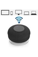 Su Geçirmez Mini Bluetooth Duş Hoparlörü Ses Bombası Duş Tipi Suya Dayanıklı Siyah