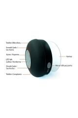 Su Geçirmez Mini Bluetooth Duş Hoparlörü Ses Bombası Duş Tipi Suya Dayanıklı Siyah