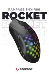 SMX-R66 ROCKET Ultra Hafif Siyah RGB Ledli 12000dpi Gaming Oyuncu Mouse Modern Tasarım 431550