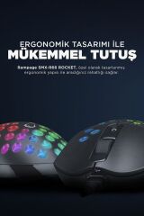 SMX-R66 ROCKET Ultra Hafif Siyah RGB Ledli 12000dpi Gaming Oyuncu Mouse Modern Tasarım 431550