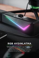 MD-S157 2.0 10W RGB Ledli Oyuncu Siyah USB SoundBar 2.0 Speaker
