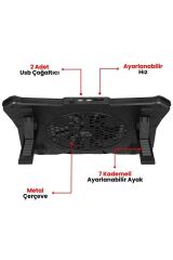 Ad-Rc8 Showy 180mm Fan15-17.3 Rgb Notebook Soğutucu Stand Laptop Soğutucu Gaming