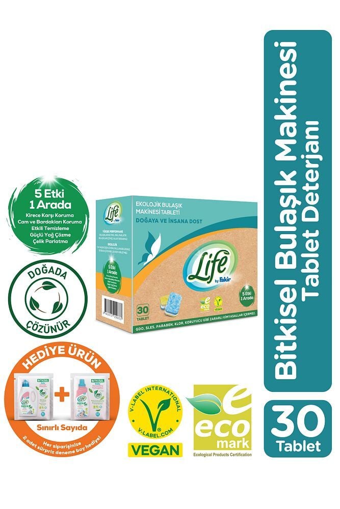Ekolojik Vegan Bulaşık Makinesi Tablet Deterjanı 30 Lu