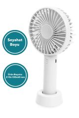 Şarj Edilebilir Mini El Fanı Beyaz HFF-01