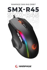 Smx-r45 Orbit Rgb Ledli Makrolu 6400 Dpı Drag Click Gaming Pro Oyuncu Mouse