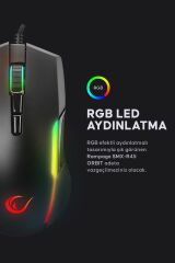 Smx-r45 Orbit Rgb Ledli Makrolu 6400 Dpı Drag Click Gaming Pro Oyuncu Mouse