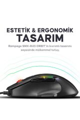 Smx-r45 Orbit Rgb Ledli Makrolu 6400 Dpı Drag Click Gaming Pro Oyuncu Mouse
