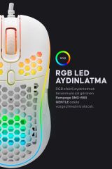 Smx-r85 Gentle 12800dpi Beyaz Rgb Ledli Süper Hafif Makrolu Gaming Oyuncu Mouse