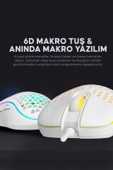 Smx-r85 Gentle 12800dpi Beyaz Rgb Ledli Süper Hafif Makrolu Gaming Oyuncu Mouse