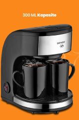 Colombia Yıkanabilir Filtreli Çift Kupalı Filtre Kahve Makinesi