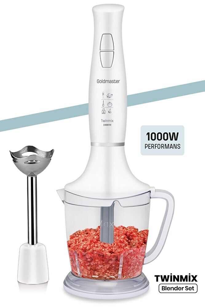 Twinmix 1000 Watt Güçlü Motor Turbo Hız Ayarlı Blender Set Beyaz