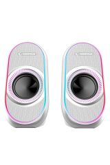 RMS-X3 2.0 6W Bluetooth Özellikli Beyaz Multimedia RGB Işıklı Gaming USB Speaker