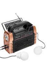 Mdr-325 Ahşap Usb- Tf Destekli Fm-am-sw-bt Solar Power Bank 3 Band Klasik Radyo