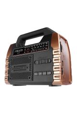 Mdr-325 Ahşap Usb- Tf Destekli Fm-am-sw-bt Solar Power Bank 3 Band Klasik Radyo