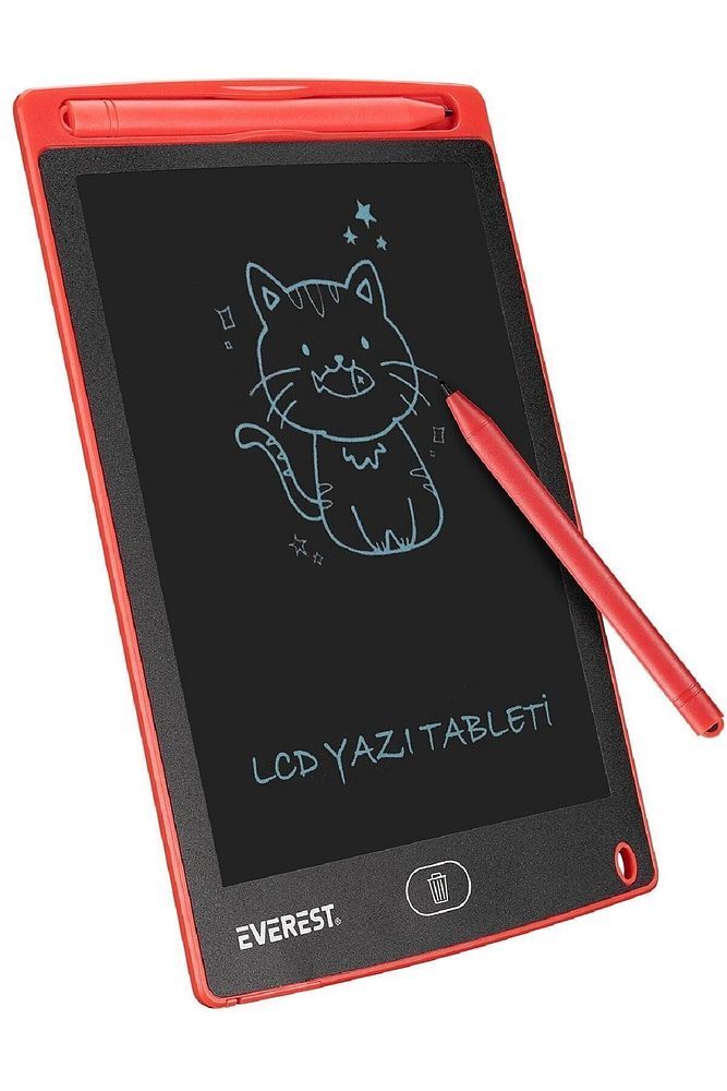 Ev-dy100 8,5'' Kırmızı Tek Tuşla Sil Dijital Yazı Tahtası 125x175mm