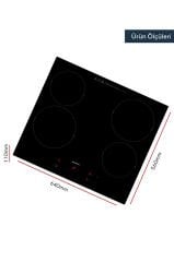 HV6-04T Vitroseramik Elektrikli Cam Ankastre Ocak - Siyah