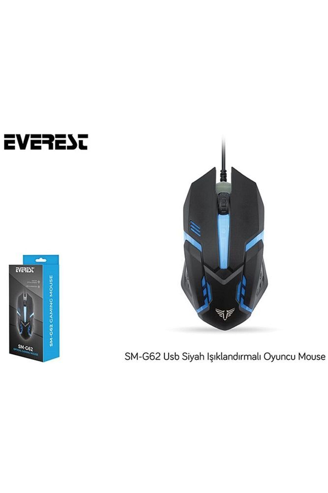 Sm-g62 Usb Siyah Işıklandırmalı Oyuncu Mouse