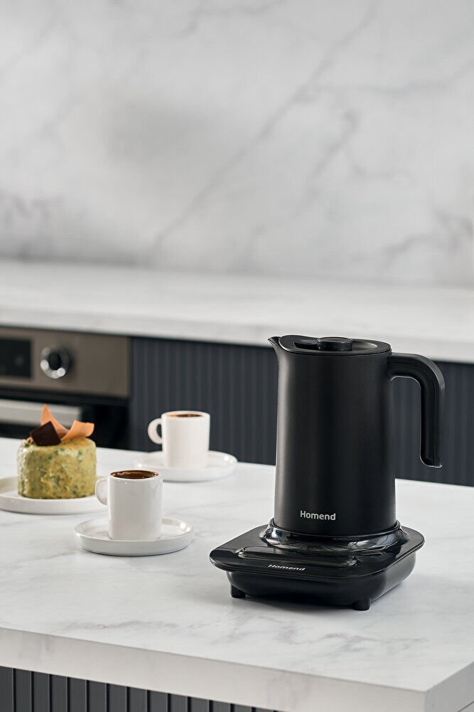 1889H 5 Fincan Kapasiteli Otomatik Türk Kahve Makinesi, Mini Kettle ve Süt Isıtıcı 3 in 1 Makinesi