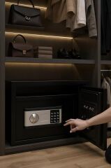 Dijital Güvenlik Kasası - Q235B Karbon Çelik Gövde (350x250x250 mm) | Şifreli + Anahtarlı