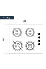 Ko-40 Tshdf Siyah Oval Set Üstü Cam Ocak 8mm