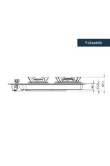 Ko-40 Tshdf Siyah Oval Set Üstü Cam Ocak 8mm