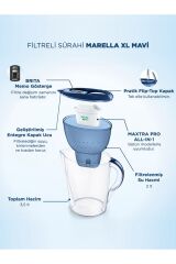 Marella XL 2x Maxtra Pro All-in-1 Filtreli Su Arıtma Sürahisi - Mavi 3,5 lt