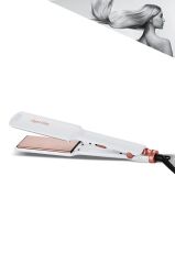 Ahs-2033 Beyaz Geniş Seramik Kaplamalı Güçlü Saç Düzleştirici (40mm*120mm)