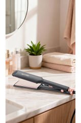 Ahs-2033 Siyah Geniş Seramik Kaplamalı Güçlü Saç Düzleştirici (40mm*120mm )