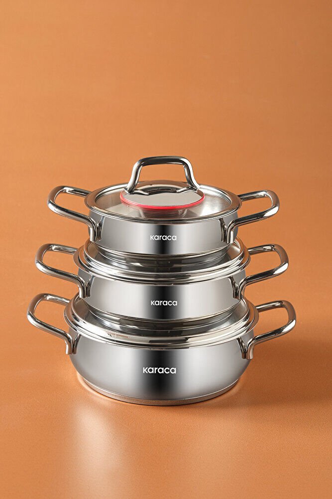 Emirgan Indüksiyon Tabanlı 6 Parça Çelik Sahan Set