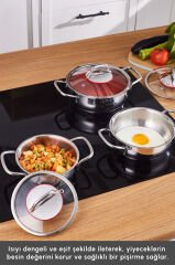Emirgan Indüksiyon Tabanlı 6 Parça Çelik Sahan Set