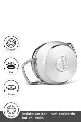 Emirgan Indüksiyon Tabanlı 6 Parça Çelik Sahan Set