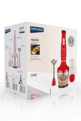 Yasemin 1000 Watt Sessiz Hız Ayarlı 3 In 1 Doğrama Karıştırma Blender Seti Kırmızı