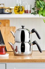 Asiye Indüksiyon Tabanlı Mini Çelik Çaydanlık Takımı