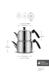 Asiye Indüksiyon Tabanlı Mini Çelik Çaydanlık Takımı