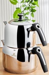 Asiye Indüksiyon Tabanlı Mini Çelik Çaydanlık Takımı