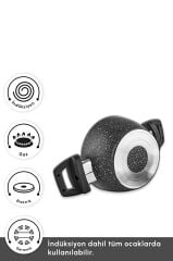 Bio Granit Blue Stone Mini 5 Parça Tencere ve Tava Seti