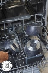 Bio Granit Blue Stone Mini 5 Parça Tencere ve Tava Seti