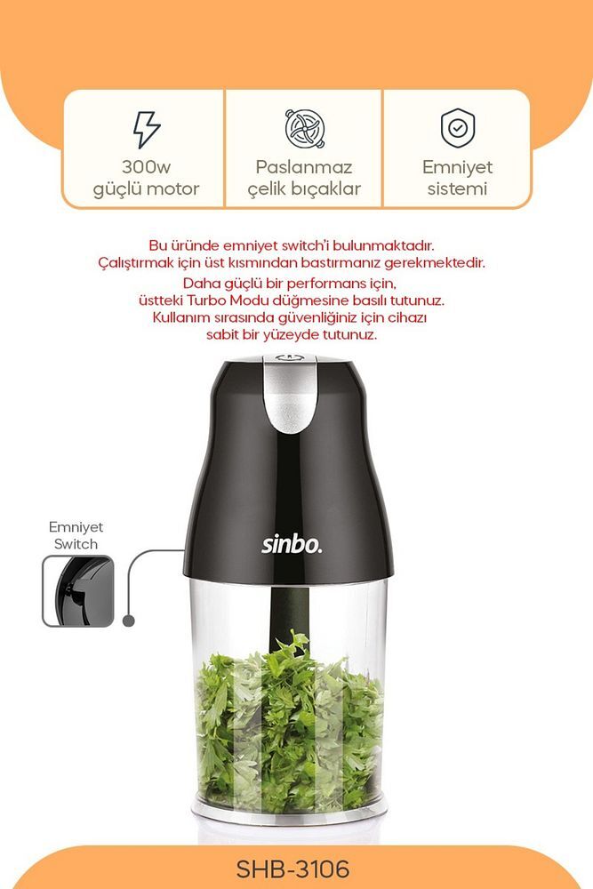 SHB-3106 4 Bıçaklı Doğrayıcı